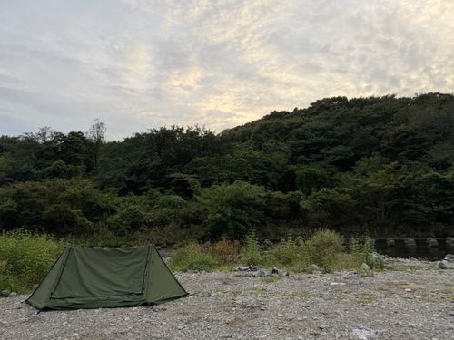 暑い日々終了後のいつもの場所でカムバキャン 八菅橋 ソロキャンプ フリーサイト Takadaさんのキャンプブログ CAMPiii（キャンピー） -キャンプ専用SNS キャンプのすべてがここに集まる-