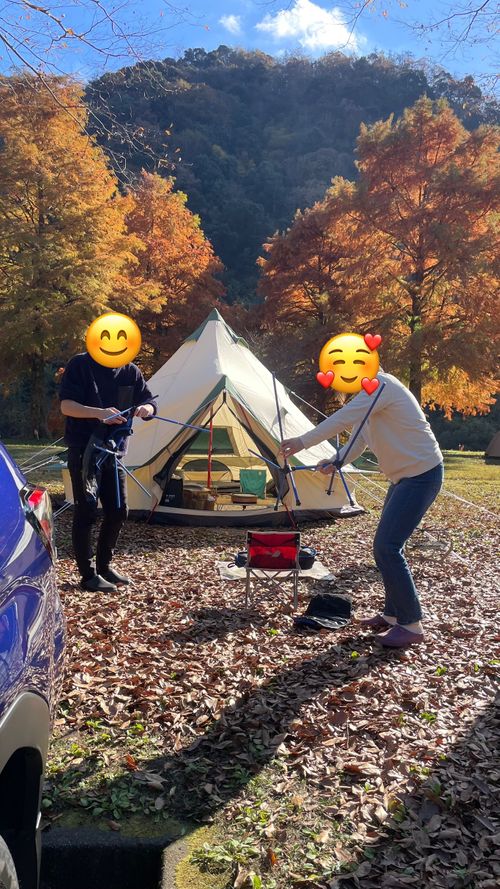 晩秋の大原湖 ふれあいパーク大原湖 ファミリーキャンプ 区画サイト オートサイト フォレキャンさんのキャンプブログ CAMPiii（キャンピー） -キャンプ専用SNS キャンプのすべてがここに集まる-