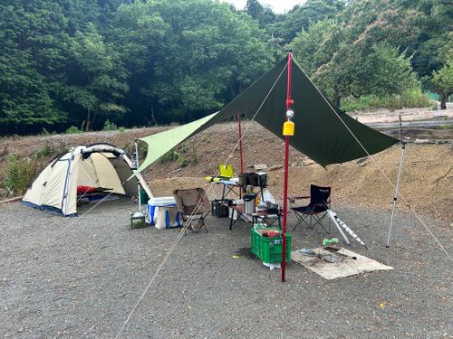 奇跡的に雨降らず 近ヶ坂キャンプ場 グループキャンプ 区画サイト KOBApapaさんのキャンプブログ CAMPiii（キャンピー） -キャンプ専用SNS キャンプのすべてがここに集まる-