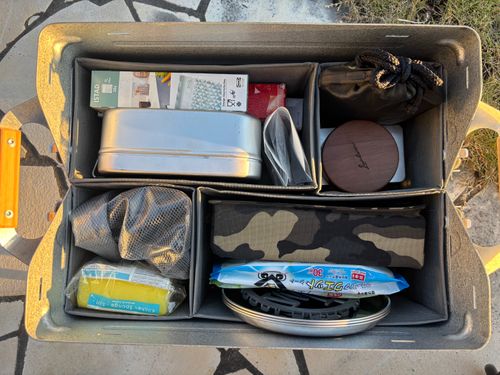 庭キャンしながらギア整理 ソロキャンプ フリーサイト まつけんさんのキャンプブログ CAMPiii（キャンピー） -キャンプ専用SNS キャンプのすべてがここに集まる-