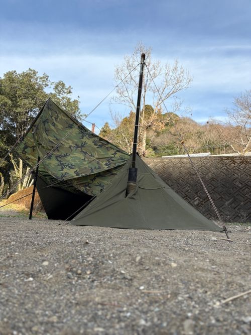 軍幕キャンプ納め🪖 前川キャンプ場 ソロキャンプ フリーサイト camping roll♪さんのキャンプブログ CAMPiii（キャンピー） -キャンプ専用SNS キャンプのすべてがここに集まる-