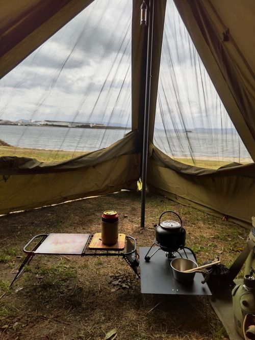 悪天候の合間の好天気予報に👍 十神山・なぎさ公園 ソロキャンプ 区画サイト マッサンさんのキャンプブログ CAMPiii（キャンピー） -キャンプ専用SNS キャンプのすべてがここに集まる-