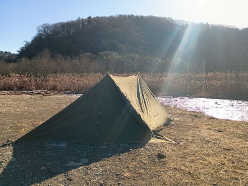 １月の終わりにキャンプ初め⛺️ 角田大橋河川敷 ソロキャンプ フリーサイト ウエィダーさんのキャンプブログ CAMPiii（キャンピー） -キャンプ専用SNS キャンプのすべてがここに集まる-