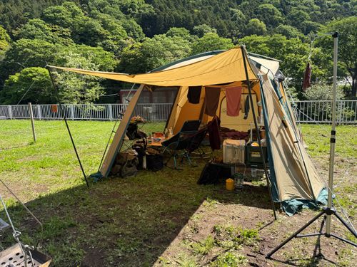 受験終わったので久々のファミキャン@清川村 MAMURO Camp base ファミリーキャンプ 区画サイト Takadaさんのキャンプブログ CAMPiii（キャンピー） -キャンプ専用SNS キャンプのすべてがここに集まる-