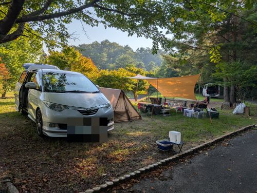 オッサン2人ですね 宇根山家族旅行村 グループキャンプ 区画サイト ともっちさんのキャンプブログ CAMPiii(キャンピー) -キャンプ専用SNS キャンプのすべてがここに集まる-