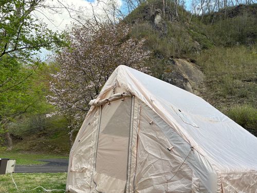 今年の桜は早かったキャンプ たびのCAMPING BASE 天守閣自然公園オートキャンプ場 ソロキャンプ 区画サイト やまなかさんのキャンプブログ CAMPiii（キャンピー） -キャンプ専用SNS キャンプのすべてがここに集まる-