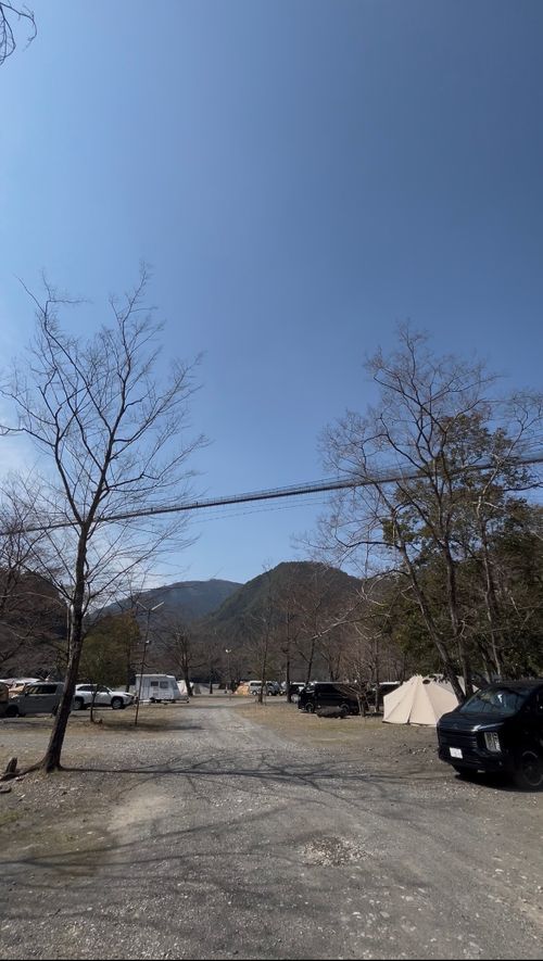 3月キャンプ　橋を渡り橋を渡りつり橋の里 つり橋の里キャンプ場 ソロキャンプ グループキャンプ フリーサイト △kuuga△さんのキャンプブログ CAMPiii（キャンピー） -キャンプ専用SNS キャンプのすべてがここに集まる-