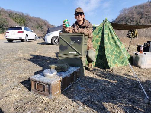 軍幕キャンプ納め 角田大橋河川敷 ソロキャンプ フリーサイト ウエィダーさんのキャンプブログ CAMPiii（キャンピー） -キャンプ専用SNS キャンプのすべてがここに集まる-