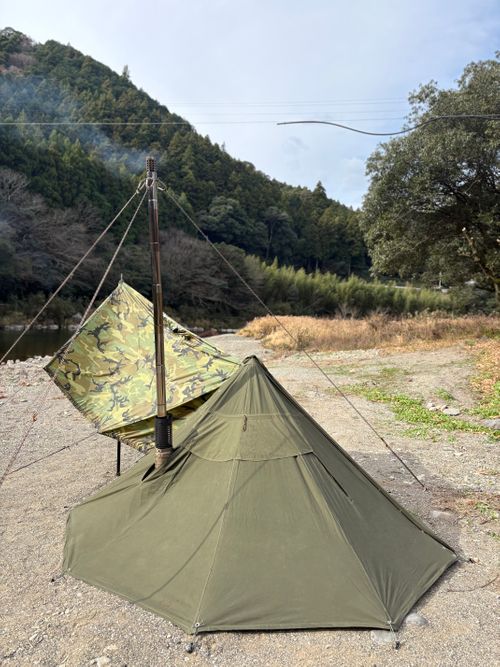 軍幕キャンプ納め🪖 前川キャンプ場 ソロキャンプ フリーサイト camping roll♪さんのキャンプブログ CAMPiii（キャンピー） -キャンプ専用SNS キャンプのすべてがここに集まる-