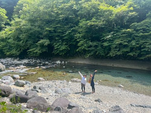 暑いから綺麗な川に入りたい！ 本谷オートキャンプ場 グループキャンプ 区画サイト オートサイト ちあさんのキャンプブログ CAMPiii（キャンピー） -キャンプ専用SNS キャンプのすべてがここに集まる-