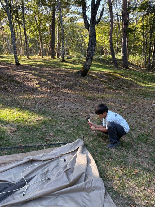 初めての父子キャン North Village Hirugano - Camping Fields ファミリーキャンプ だっちーさんのキャンプブログ CAMPiii（キャンピー） -キャンプ専用SNS キャンプのすべてがここに集まる-