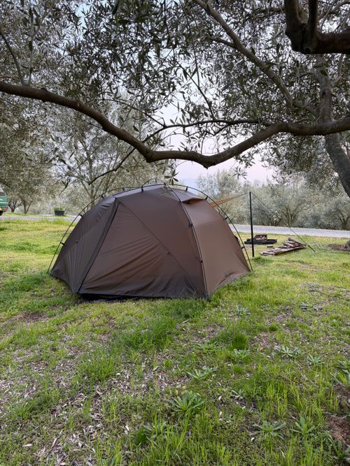 オリーブ畑で オキオリーブ ガーデン ソロキャンプ 区画サイト ゆうさんさんのキャンプブログ CAMPiii（キャンピー） -キャンプ専用SNS キャンプのすべてがここに集まる-