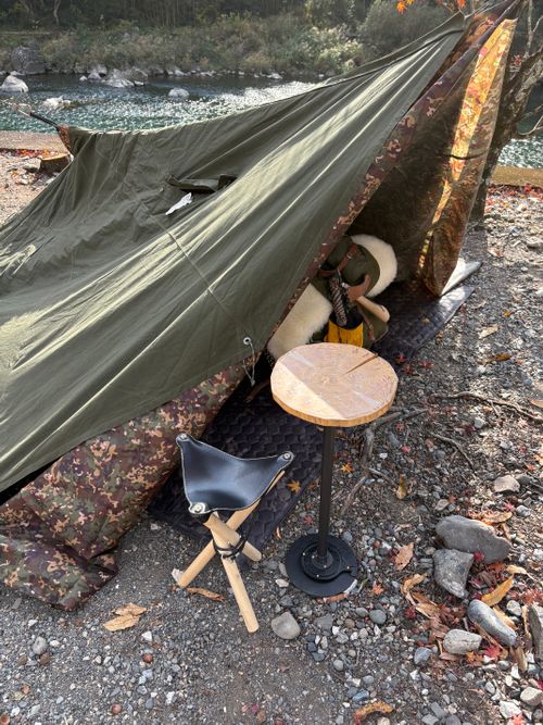 寒波にも負けずに軍幕も重ね着アレンジ【カモチラREISM】 徳島県 ソロキャンプ フリーサイト camping roll♪さんのキャンプブログ CAMPiii（キャンピー） -キャンプ専用SNS キャンプのすべてがここに集まる-