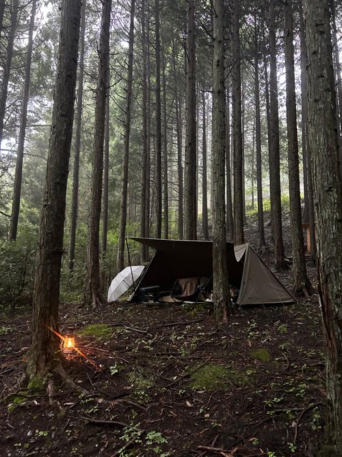 雨☔️の完ソロ🏕 ソロキャンプ フリーサイト Genさんのキャンプブログ CAMPiii（キャンピー） -キャンプ専用SNS キャンプのすべてがここに集まる-