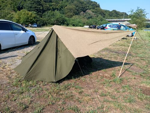 息子くんの軍幕試し張り デイキャンプ 角田大橋河川敷 ファミリーキャンプ フリーサイト ウエィダーさんのキャンプブログ CAMPiii(キャンピー) -キャンプ専用SNS キャンプのすべてがここに集まる-