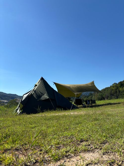 まだまだ暑い 山佐ダムキャンプ場 ソロキャンプ フリーサイト まるとらさんのキャンプブログ CAMPiii(キャンピー) -キャンプ専用SNS キャンプのすべてがここに集まる-