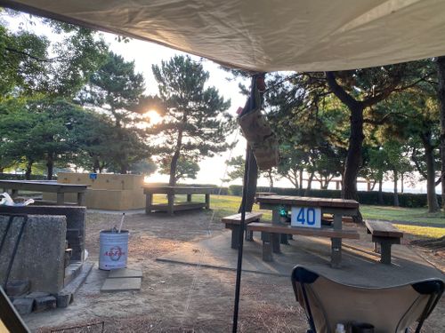 真夏の城南島海浜公園　第一キャンプ場　ソロ 城南島海浜公園 キャンプ場 ソロキャンプ 区画サイト olgaさんのキャンプブログ CAMPiii（キャンピー） -キャンプ専用SNS キャンプのすべてがここに集まる-