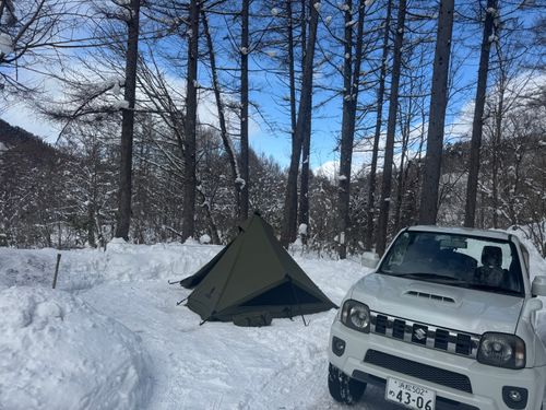 雪中キャンプ 飛騨荘川 一色の森キャンプ場 ソロキャンプ 区画サイト まっつんさんのキャンプブログ CAMPiii（キャンピー） -キャンプ専用SNS キャンプのすべてがここに集まる-