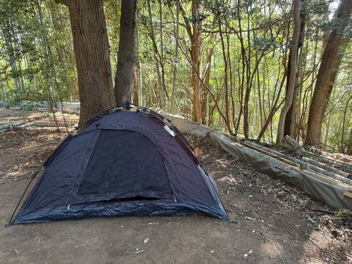 ソロキャンプ 千葉市 昭和の森 グループキャンプ ソロキャンプ フリーサイト 友希たろうさんのキャンプブログ CAMPiii（キャンピー） -キャンプ専用SNS キャンプのすべてがここに集まる-