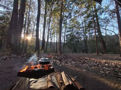 新年一発目の最＆高！！ 月川荘キャンプ場 林間サイト ソロキャンプ フリーサイト ぼっちオヤジさんのキャンプブログ CAMPiii（キャンピー） -キャンプ専用SNS キャンプのすべてがここに集まる-