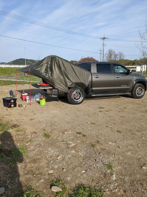 タンドラ荷台テント化 ソロキャンプ 区画サイト d-ogさんのキャンプブログ CAMPiii（キャンピー） -キャンプ専用SNS キャンプのすべてがここに集まる-