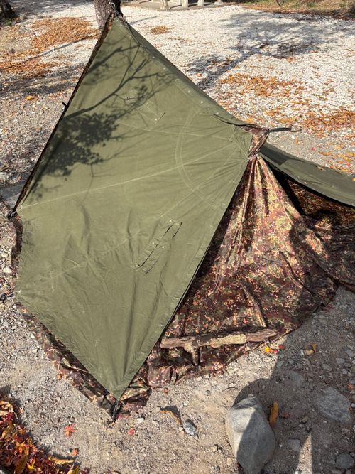 寒波にも負けずに軍幕も重ね着アレンジ【カモチラREISM】 徳島県 ソロキャンプ フリーサイト camping roll♪さんのキャンプブログ CAMPiii（キャンピー） -キャンプ専用SNS キャンプのすべてがここに集まる-