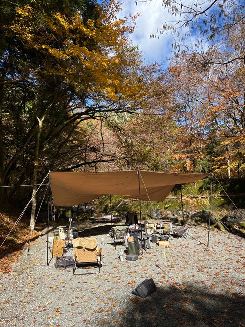紅葉🍁キャンプ 山伏オートキャンプ場 ソロキャンプ グループキャンプ 区画サイト Genさんのキャンプブログ CAMPiii（キャンピー） -キャンプ専用SNS キャンプのすべてがここに集まる-