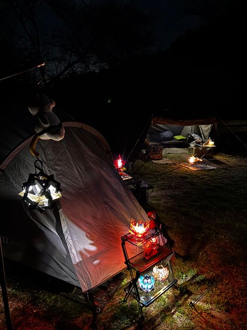 春休み、異動前キャンプ ゴリラフィールドとよのキャンプ場 GORILLA FIELD TOYONO グループキャンプ 区画サイト あやぴーさんのキャンプブログ CAMPiii（キャンピー） -キャンプ専用SNS キャンプのすべてがここに集まる-