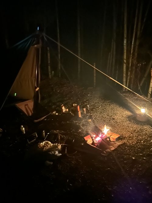 花見キャンプのはずなのに🤔 伊豆キャンパーズヴィレッジ ソロキャンプ フリーサイト Genさんのキャンプブログ CAMPiii（キャンピー） -キャンプ専用SNS キャンプのすべてがここに集まる-