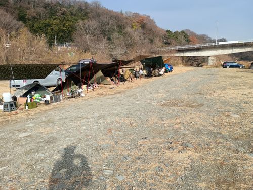 2025年   またしても 雨の軍幕祭り 角田大橋河川敷 ソロキャンプ フリーサイト ウエィダーさんのキャンプブログ CAMPiii（キャンピー） -キャンプ専用SNS キャンプのすべてがここに集まる-