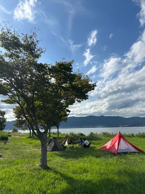 遠征キャンプ Part2     琵琶湖支那2 連泊 湖岸緑地 志那2 ソロキャンプ グループキャンプ フリーサイト Genさんのキャンプブログ CAMPiii（キャンピー） -キャンプ専用SNS キャンプのすべてがここに集まる-