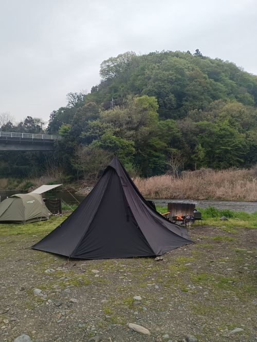 もう夏？の夜勤明けキャンプ 角田大橋河川敷 ソロキャンプ フリーサイト ウエィダーさんのキャンプブログ CAMPiii（キャンピー） -キャンプ専用SNS キャンプのすべてがここに集まる-