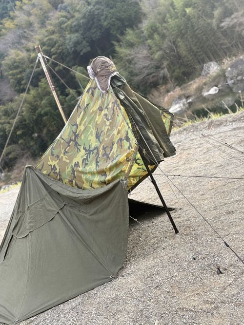 軍幕キャンプ納め🪖 前川キャンプ場 ソロキャンプ フリーサイト camping roll♪さんのキャンプブログ CAMPiii（キャンピー） -キャンプ専用SNS キャンプのすべてがここに集まる-