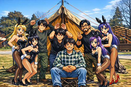 おっさんずグル＠玖珠の杜🏕️バニーちゃんもいるよ👯👯 キャンプ&農園 玖珠の杜 ソロキャンプ グループキャンプ フリーサイト オートサイト ヒゲキャンさんのキャンプブログ CAMPiii（キャンピー） -キャンプ専用SNS キャンプのすべてがここに集まる-