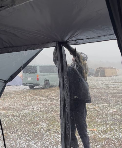 これがやりたかったよ！富士山とTPU🤩✨✨✨まさかの雪にびっくり5回目のふもとっぱら🗻 ふもとっぱらキャンプ場 ファミリーキャンプ フリーサイト Izumiさんのキャンプブログ CAMPiii（キャンピー） -キャンプ専用SNS キャンプのすべてがここに集まる-