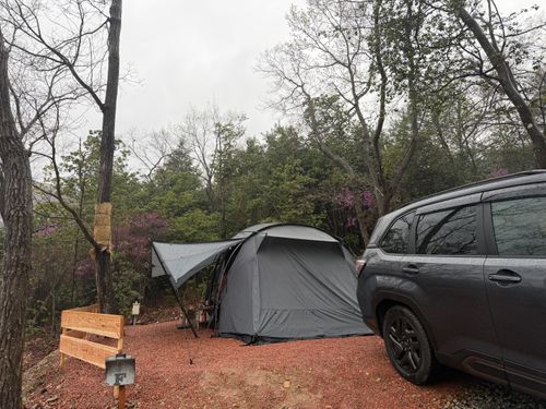 雨だ🌧キャンプに行こう🏕 やはずの森倶楽部 ファミリーキャンプ オートサイト ぐうたら夫婦さんのキャンプブログ CAMPiii（キャンピー） -キャンプ専用SNS キャンプのすべてがここに集まる-