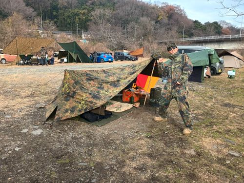 2025年   またしても 雨の軍幕祭り 角田大橋河川敷 ソロキャンプ フリーサイト ウエィダーさんのキャンプブログ CAMPiii（キャンピー） -キャンプ専用SNS キャンプのすべてがここに集まる-