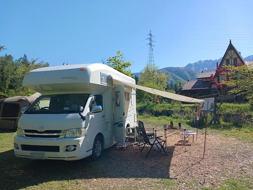 5/5（火）痛車で白馬と♨を満喫する梯子旅...in 白馬♨・③ 白馬森のわさび農園（オートキャンプ場併設） ファミリーキャンプ キャンピングカー vios outdoor'sさんのキャンプブログ CAMPiii（キャンピー） -キャンプ専用SNS キャンプのすべてがここに集まる-