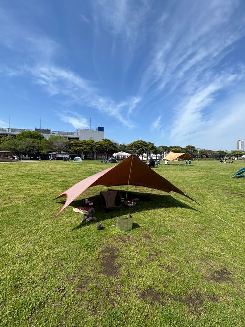 連休取れずに朝からデイキャン うみかぜ公園 ソロキャンプ フリーサイト Genさんのキャンプブログ CAMPiii（キャンピー） -キャンプ専用SNS キャンプのすべてがここに集まる-