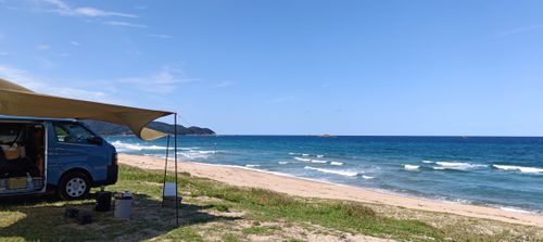 葛野浜最高✨ 葛野浜海水浴場 ファミリーキャンプ フリーサイト オートサイト sangさんのキャンプブログ CAMPiii（キャンピー） -キャンプ専用SNS キャンプのすべてがここに集まる-