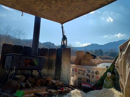 軍幕キャンプ納め 角田大橋河川敷 ソロキャンプ フリーサイト ウエィダーさんのキャンプブログ CAMPiii（キャンピー） -キャンプ専用SNS キャンプのすべてがここに集まる-