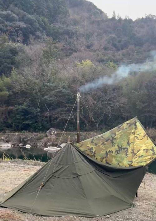 軍幕キャンプ納め🪖 前川キャンプ場 ソロキャンプ フリーサイト camping roll♪さんのキャンプブログ CAMPiii（キャンピー） -キャンプ専用SNS キャンプのすべてがここに集まる-