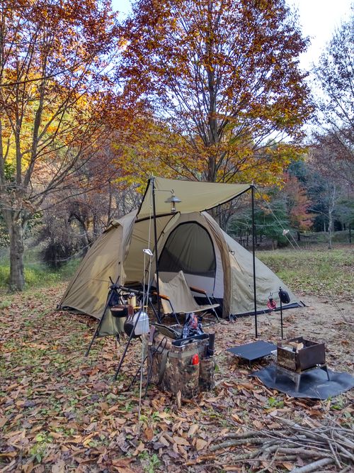 秋晴れカメムシ日和🤣 大父木地親水公園 ソロキャンプ グループキャンプ フリーサイト マッサンさんのキャンプブログ CAMPiii（キャンピー） -キャンプ専用SNS キャンプのすべてがここに集まる-