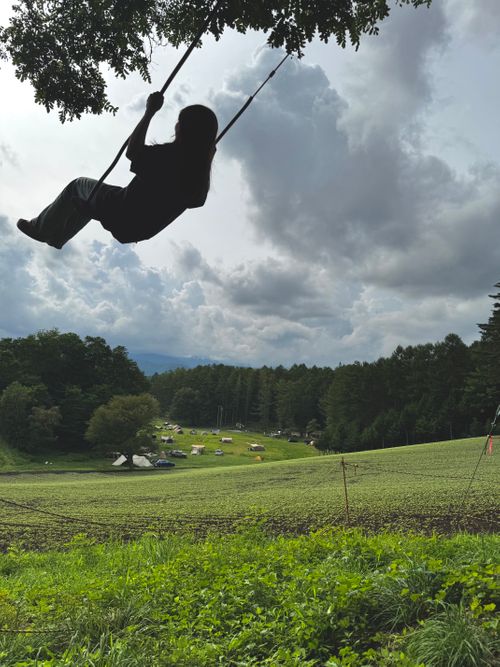 中山高原、初日は曇り白馬の山⛰️見えず 中山高原キャンプ場 グループキャンプ フリーサイト OYAKATAさんのキャンプブログ CAMPiii（キャンピー） -キャンプ専用SNS キャンプのすべてがここに集まる-