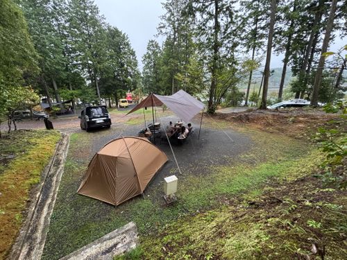 久しぶりの雨キャン☔ 椛の湖オートキャンプ場 ファミリーキャンプ 区画サイト まつけんさんのキャンプブログ CAMPiii（キャンピー） -キャンプ専用SNS キャンプのすべてがここに集まる-
