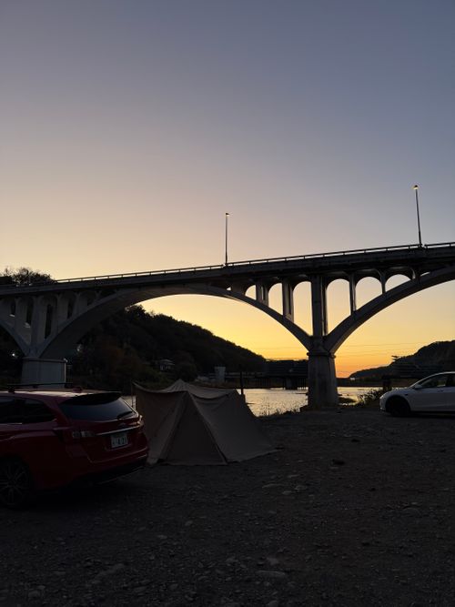 近場で冬キャン@ふたたびの橋 小倉橋下の河川敷 ソロキャンプ フリーサイト Takadaさんのキャンプブログ CAMPiii（キャンピー） -キャンプ専用SNS キャンプのすべてがここに集まる-