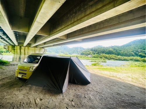 ダラダラと蒸し暑い中&hellip;梅雨のおじ🐰キャン△ in 阿武川河川敷 〜 CAMP NO.199 ソロキャンプ ファミリーキャンプ フリーサイト おじキャン△さんのキャンプブログ CAMPiii（キャンピー） -キャンプ専用SNS キャンプのすべてがここに集まる-
