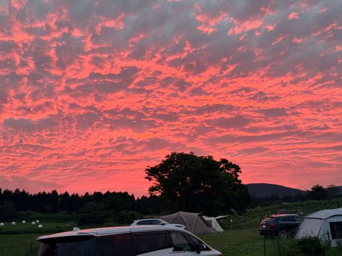 第31回目のファミリーキャンプ　夕焼けボイボイ ボイボイキャンプ場（旧：モーモーランド久住オートキャンプ場） ファミリーキャンプ フリーサイト 小川真司さんのキャンプブログ CAMPiii（キャンピー） -キャンプ専用SNS キャンプのすべてがここに集まる-