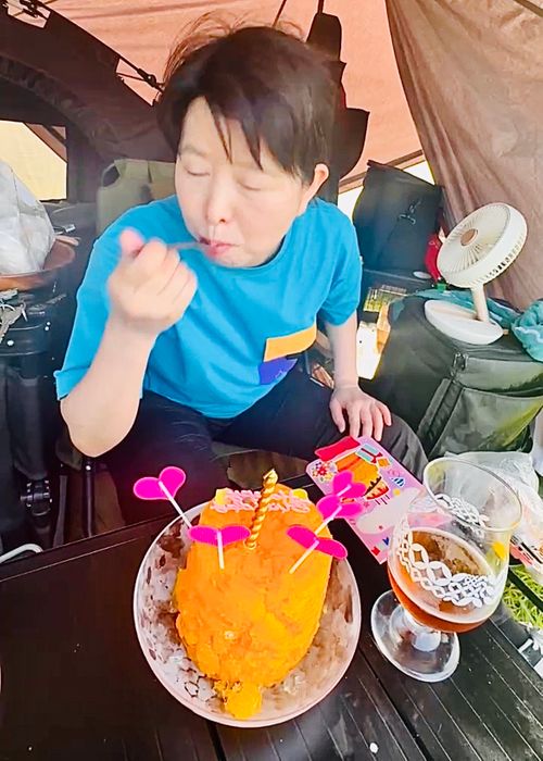 絶景キャンプ場で HAPPY BIRTHDAY 🎂 おじおば🐰キャン△ in 高平キャンプ場 〜 CAMP NO.203 里の駅 高平キャンプ場 ファミリーキャンプ グループキャンプ 区画サイト おじキャン△さんのキャンプブログ CAMPiii（キャンピー） -キャンプ専用SNS キャンプのすべてがここに集まる-