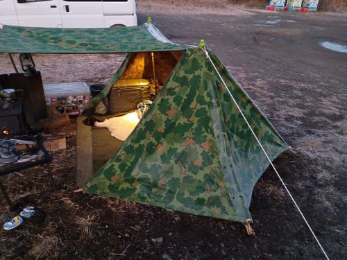 軍幕キャンプ納め 角田大橋河川敷 ソロキャンプ フリーサイト ウエィダーさんのキャンプブログ CAMPiii（キャンピー） -キャンプ専用SNS キャンプのすべてがここに集まる-